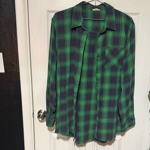 LA MIEL Green and Black Checkered Shirt
